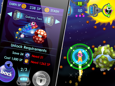 iOS Game cute game gameplay ios iphone iphone game mobile sci fi space ui