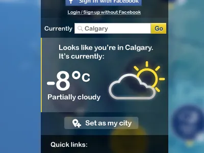 Local Weather geo icon panel transparent weather