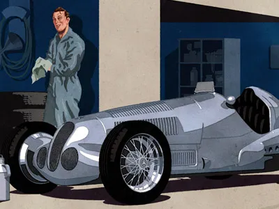 Mercedes Benz Motor Oil 2d 3d analog digital painting