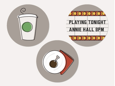 Location-Based Icons/Badges badge coffee food icon movie restaurant social media theater
