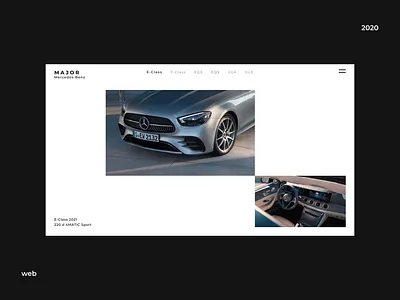 Website for car showroom: Mercedes auto car design ui ux visual web