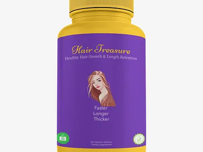 Hair Growth Vitamins cosmetics graphic design hair design hair growth design hair growth product packaging hair growth vitamins logo hair logo hair vitamins product packaging haircare logo haircare product design haircare product packaging logo