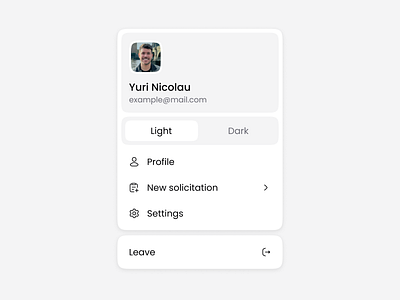 Profile Menu - UX/UI Design component dark theme figma graphic design light theme ui user interface ux