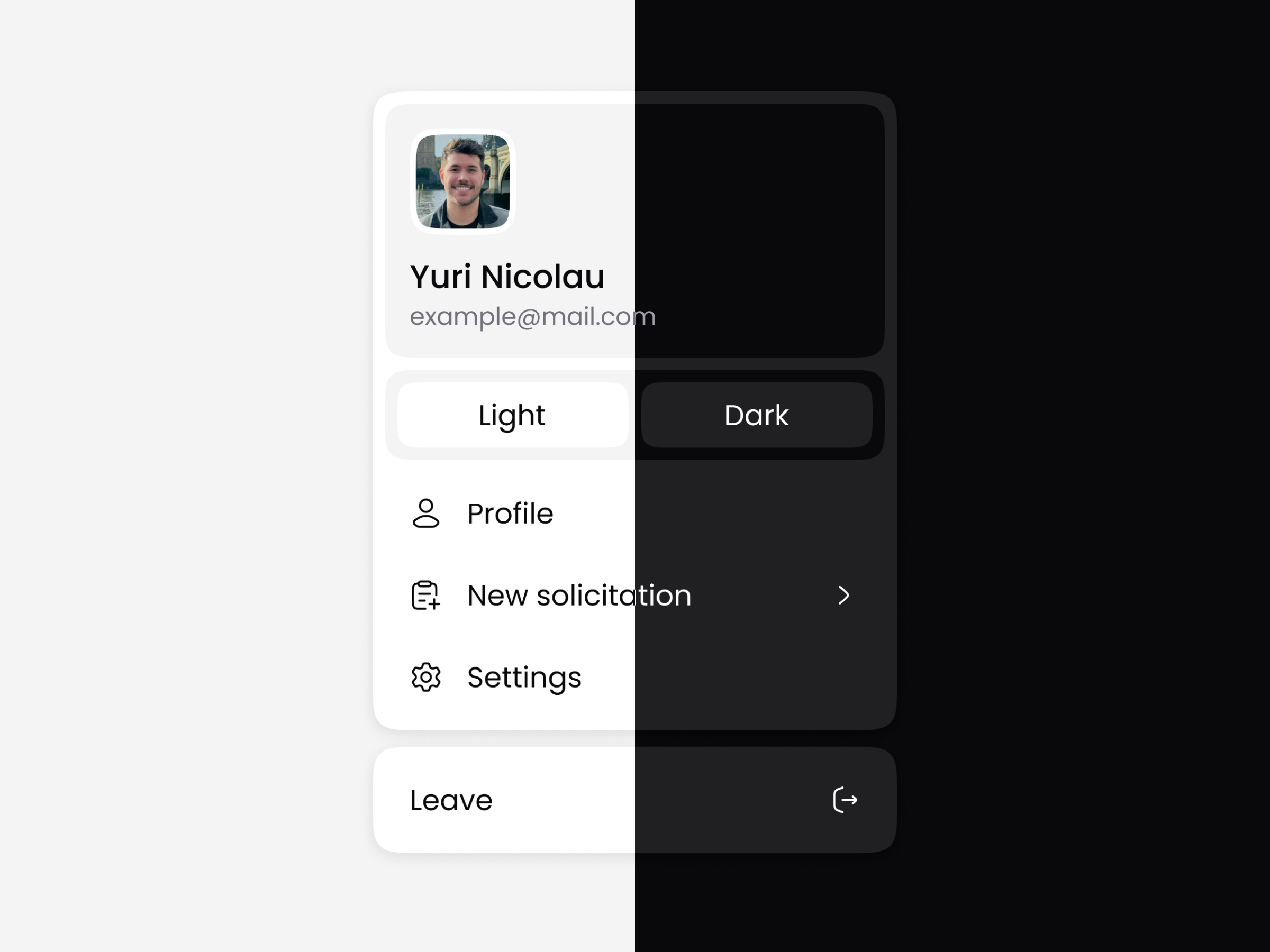 Profile Menu - UX/UI Design by Yuri Nicolau on Dribbble