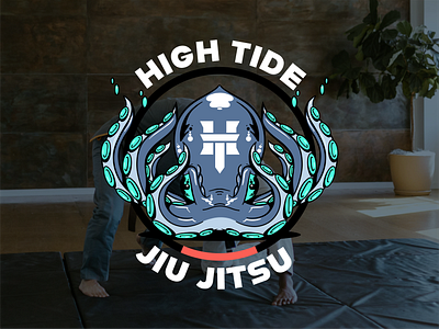 High Tide Jiu-Jitsu Branding apparel beach black belt branding branding design design grappling hand drawn hand drawn logo high tide illustration jiu jitsu logo logo design logo illustration marine life ocean octopus sports branding