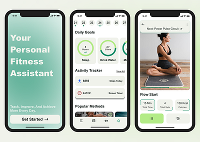 Fitness Tracker App Design app design fitness tracker app design fitnessapp healthapp healthylifestyle mobileappdesign progresstracking trackingapp uiuxdesign userinterface workout workout app workoutappdesign