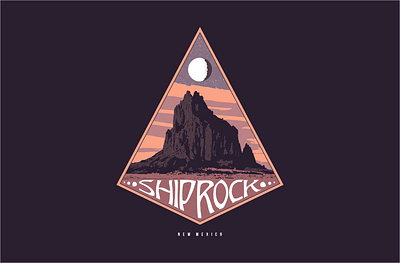 Ship Rock New Mexico desert graphic design illustration new mexico southwest