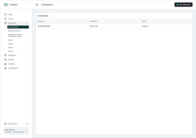 Sensetra Redesign cargosense logistics navigation product sensetra shipping supply chaiin table ui