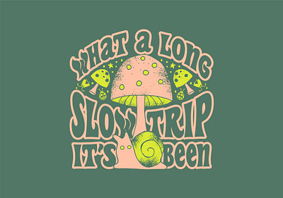 Long Slow Trip animal graphic design hand drawn illustration mushroom nature snail