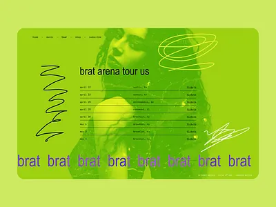 Sub page (Charli xcx: brat) atlantic records brat charli xcx design music sony ui ui design ux ux design warner music