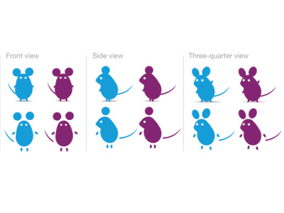 Character development animation blue character development illustraion mice mouse purple