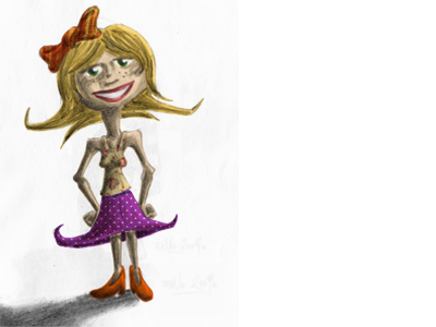 Happy character drawing happy illustration media mixed photoshop woman