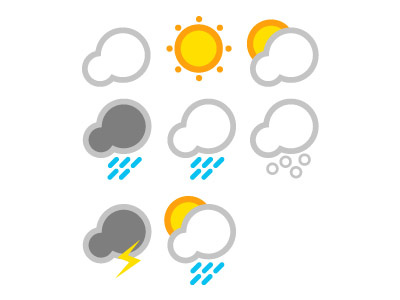 Weather Icons cloud drizzle hail icon icons illustrator pictograph rain snow sun symbols thunder weather