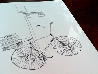 bicycle bicycle illustration ink moleskine sketch