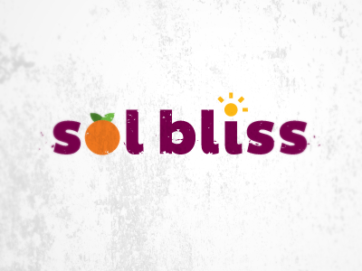Food product, logo 1 colorful distress food frozen fruit logo logotype orange playful purple sun texture type violet yellow