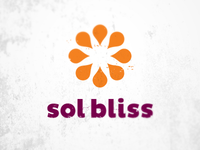 Food product, logo 2 colorful distress drops food frozen fruit logo logotype orange playful purple sun texture type violet yellow
