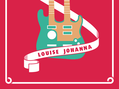 120706 Louise Johanna crib card guitar illustration rock silkscreen simple vector