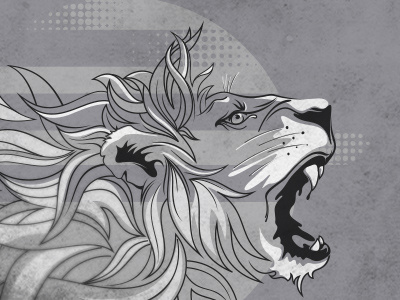 King fierce illustration king lion nature sun threadless wild
