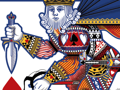 Dna Poster club cycling dagger diamond dna cycling hearts illustration king knight playing card poster spade stabbing suicide king