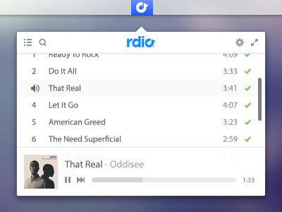 Rdio Mini clean little mini minimal player rdio simple