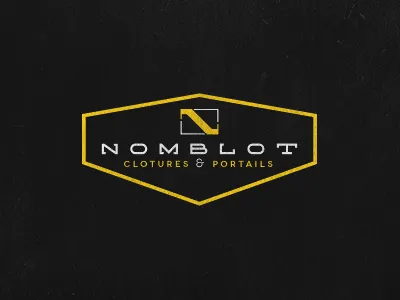 Nomblot logo concrete construction fences gates logo nomblot quality solid work