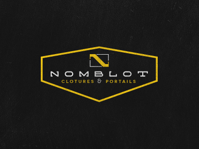 Nomblot logo concrete construction fences gates logo nomblot quality solid work