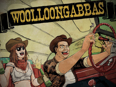 wllngbbs car cowboy drive girl ilustration