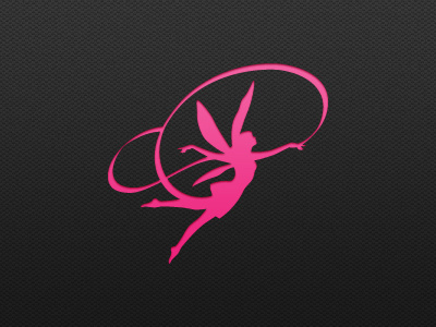 Pinitial fairy logo magenta pink ribbon sweet wing