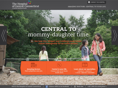 Landing Page connecticut full screen grey hartford healthcare hospital landing page orange television