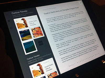 Ipad app for multimedia content. app content ipad multimedia ui