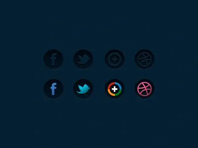 Social Icons dribbble facebook google icons plus social twitter