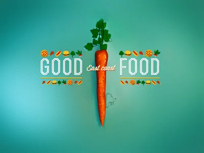 Good East Coast Food 3d carrot eat eats food illustrator new media design orange rebound rit rochester institute of tech teal