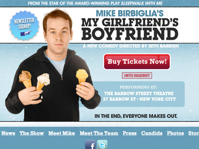 Mike Birbiglia Landing Page landing page web design