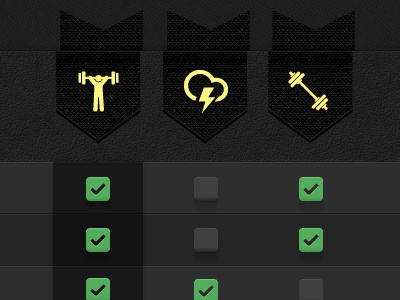 Athletic Comparison Chart and Icons athletic chart check box comparison fitness grunge texture