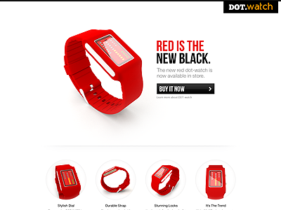 Dot.Watch black landing red ui user interface watch web website