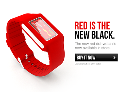 Dotwatch Hero black landing red ui user interface watch web website