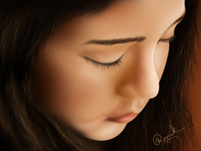 Sleeping Beauty art brown digital painting drawing face girl painting photoshop pink