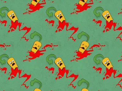 Carrot Genocide blood carrot death food illustration pattern