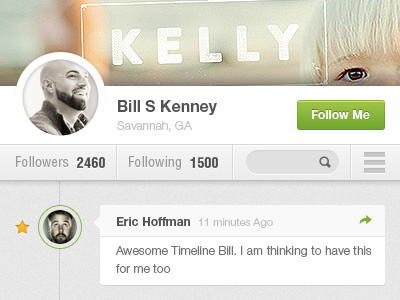 Some Timeline clean comment concept followers following like profile simple timeline ui