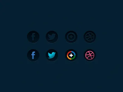 Social icons with the new Twitter logo dribbble facebook google icons plus social twitter
