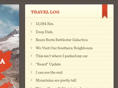 Travel Log log paper travel log yellow