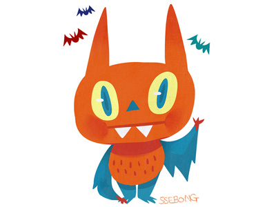 Bat bat character digital illustration ssebong