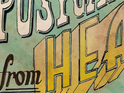 Postcards from Heaven church hand lettering heaven retro sermon texture typography vintage