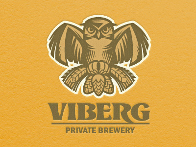 Beer Owl animal bird illustration letterpress logo owl typography vector