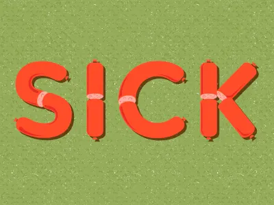 Sick of Sausage bbq sausage sick summer typography