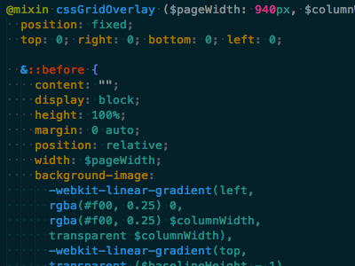 Cssgridoverlaymixin css grid mixin sass solarized