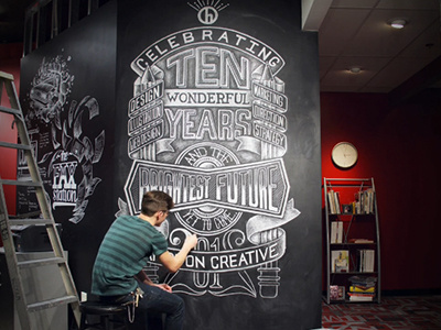 Chalk Wall Time Lapse chalk illustration typography