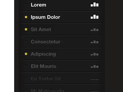 Idealist app bars frequency helvetica icons ipad list selected ui
