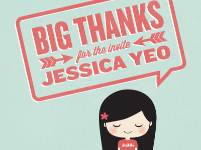 Thanks, Jessica! debut illustration thanks typoraphy