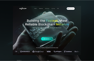 Web 3 Hero section for Blockchain networks 3d blockchain crypto graphic design hero section landing page logo minimalist ui web design web3